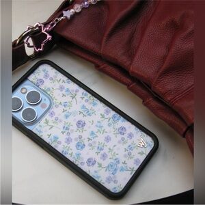 Wildflower Lilac and Blue iPhone 15 Pro case